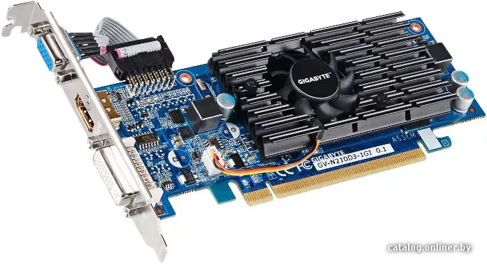 В/карта GT210 1Gb [PCI-E] DDR-3 GIGABYTE GV-N210D3-1GL (RTL) D-Sub+DVI+HDMI [GeForce® GT210]