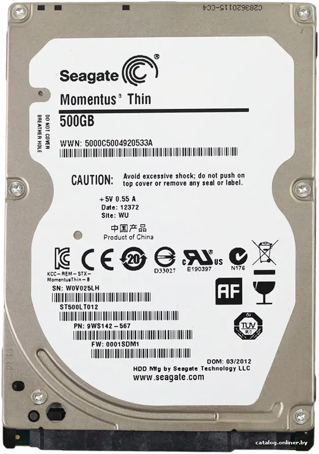 Купить Жесткий диск Seagate Momentus Thin 500GB (ST500LT012), цена, опт и розница