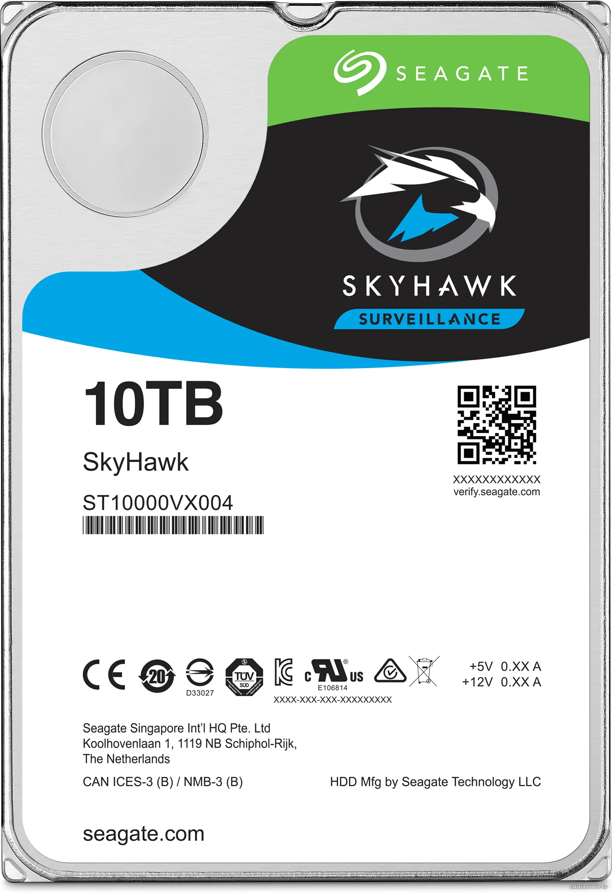 Купить Жесткий диск Seagate Skyhawk 10TB [ST10000VX0004], цена, опт и розница