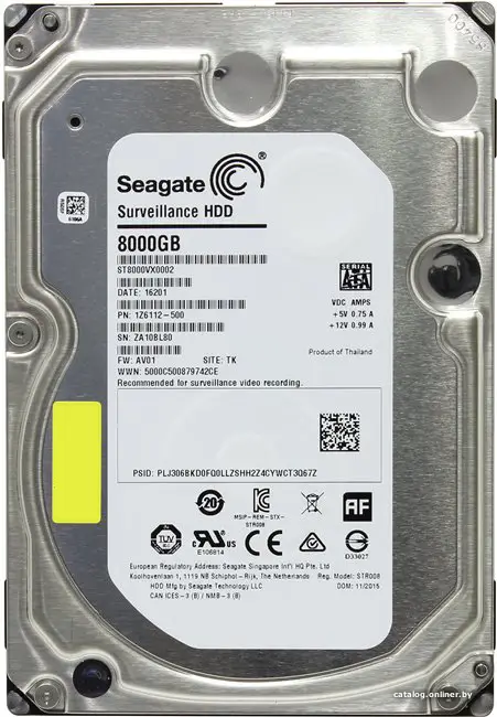 Купить Жесткий диск Seagate Surveillance 8TB [ST8000VX0002], цена, опт и розница