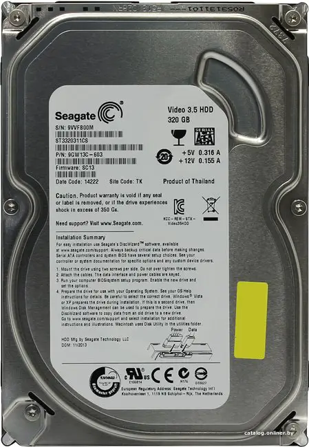 Купить Жесткий диск Seagate Video 3.5 320GB [ST3320311CS], цена, опт и розница