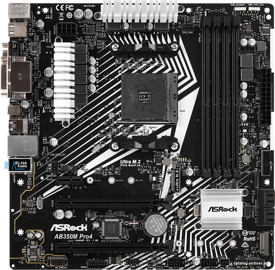 Купить Материнская плата ASRock AB350M Pro4, цена, опт и розница