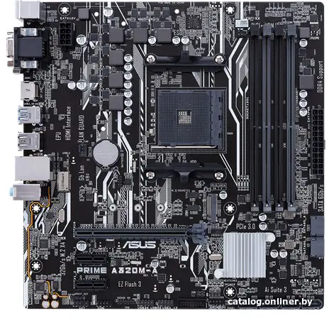 Материнская плата ASUS PRIME A320M-A (RTL) AM4 [ A320 ] PCI-E Dsub+DVI+HDMI GbLAN SATA MicroATX 4DDR4