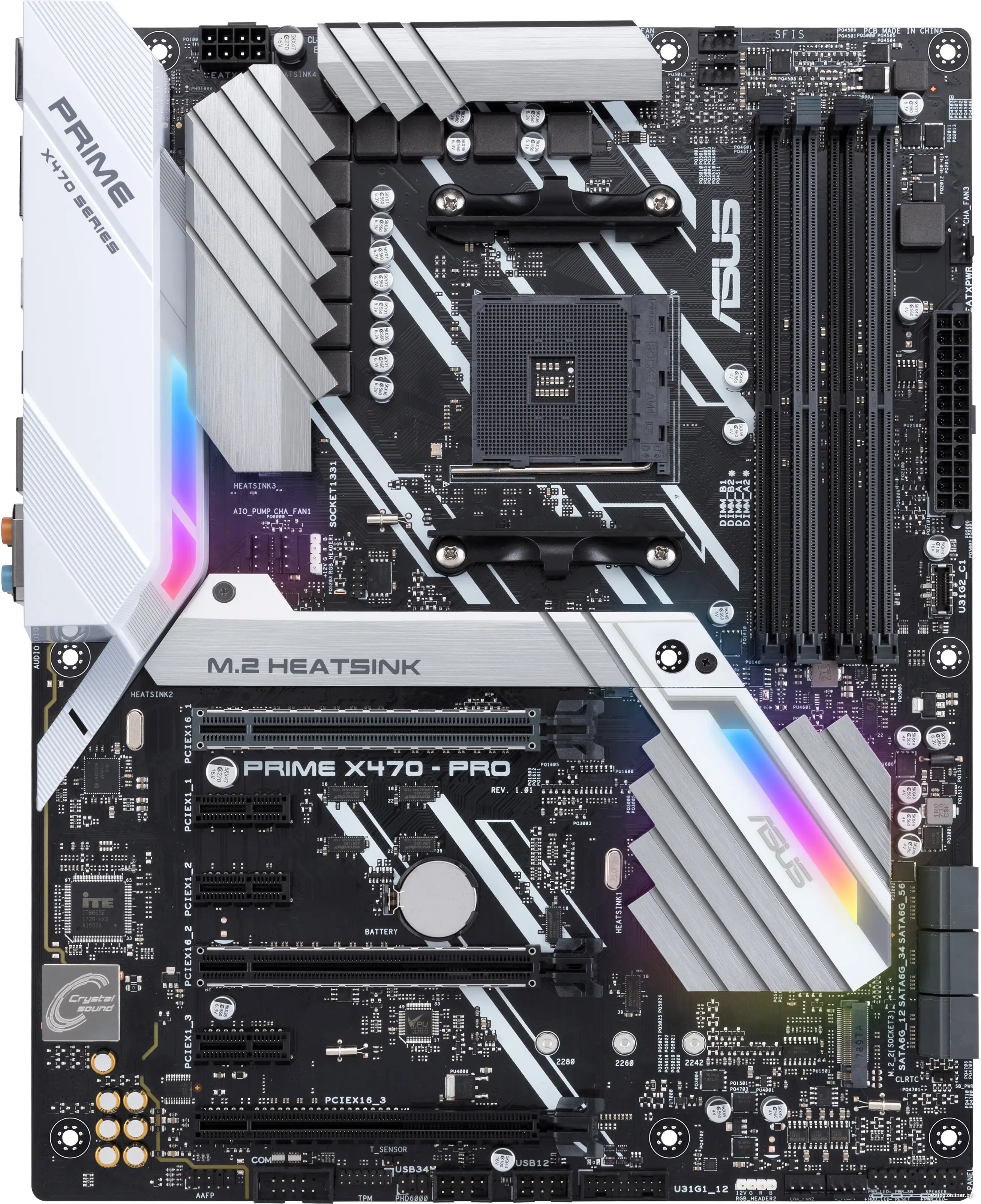 Материнская плата ASUS PRIME X470-PRO (RTL) AM4 [ X470 ] 3xPCI-E HDMI+DP GbLAN SATA ATX 4DDR4