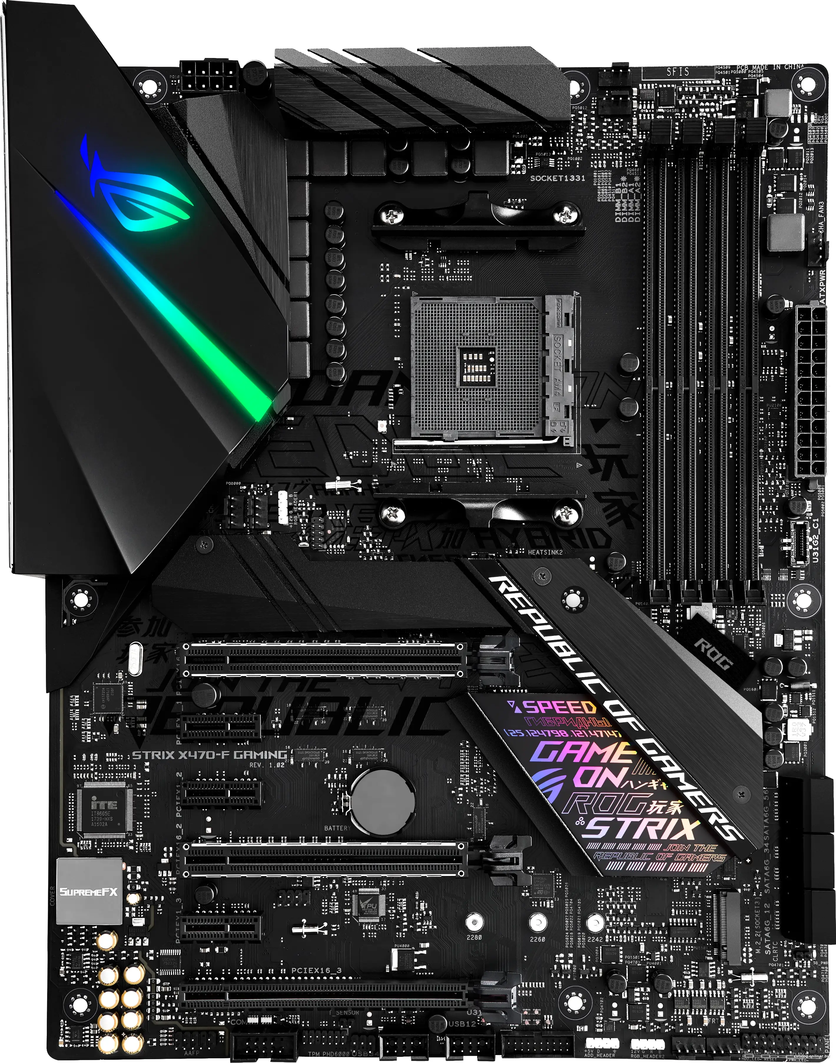 Материнская плата ASUS ROG STRIX X470-F GAMING (RTL) AM4 [ X470 ] 3xPCI-E HDMI+DP GbLAN SATA ATX 4DDR4