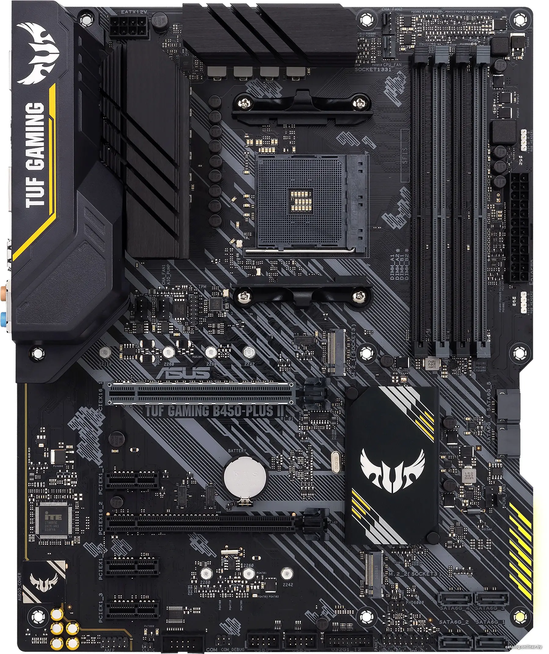 Материнская плата ASUS TUF B450-PLUS GAMING (RTL) AM4 [ B450 ] 2xPCI-E DVI+HDMI GbLAN SATA ATX 4DDR4