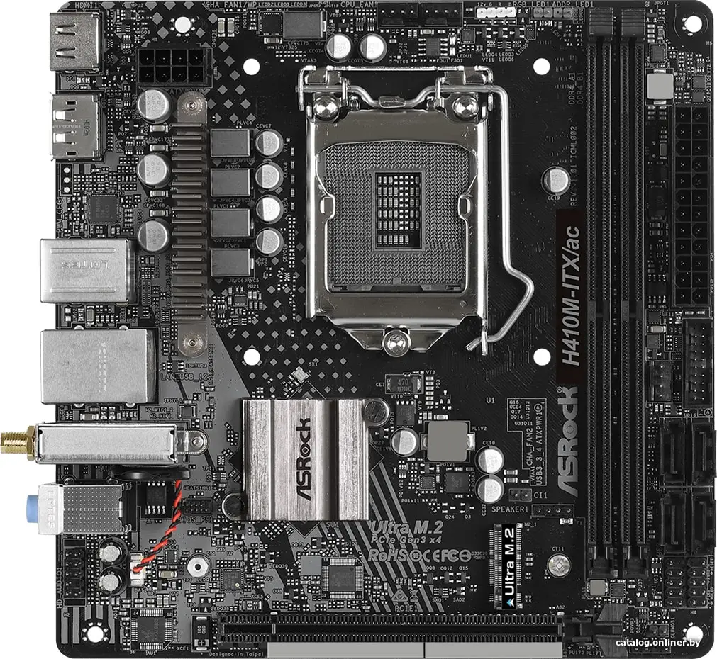 Купить Материнская плата ASRock H410M-ITX/ac, цена, опт и розница