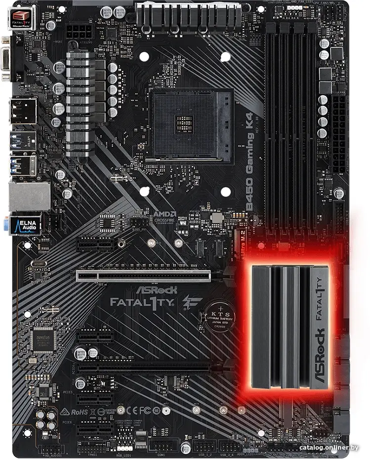 Купить Материнская плата ASRock Fatal1ty B450 Gaming K4, цена, опт и розница