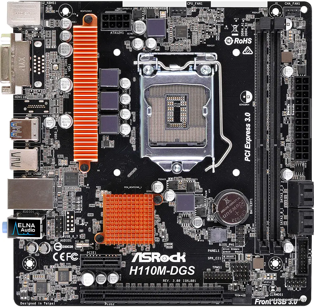 Купить Материнская плата ASRock H110M-DGS R3.0, цена, опт и розница