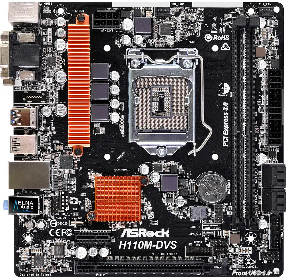 Купить Материнская плата ASRock H110M-DVS R3.0, цена, опт и розница