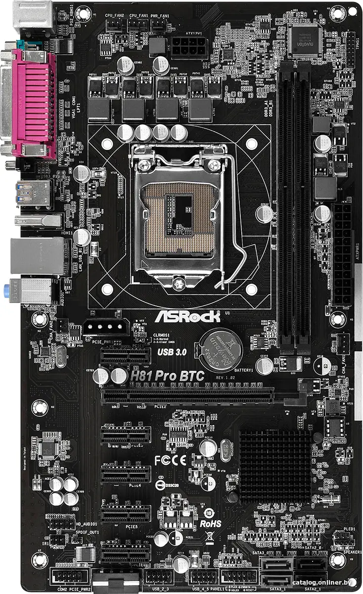 Купить Материнская плата ASRock H81 Pro BTC R2.0, цена, опт и розница