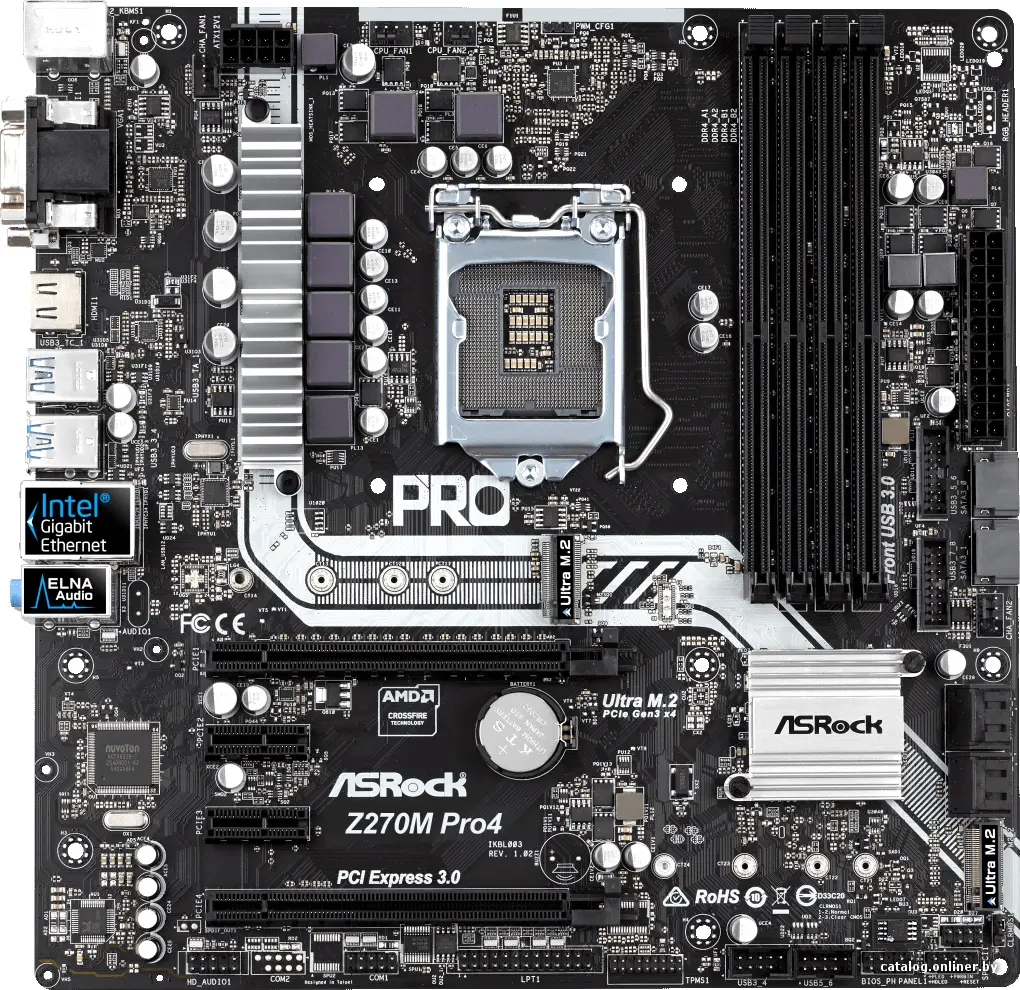 Купить Материнская плата ASRock Z270 Pro4, цена, опт и розница