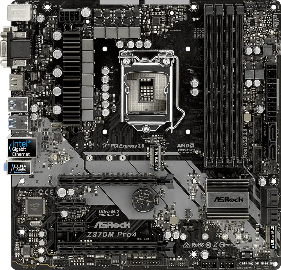 Купить Материнская плата ASRock Z370 Pro4, цена, опт и розница