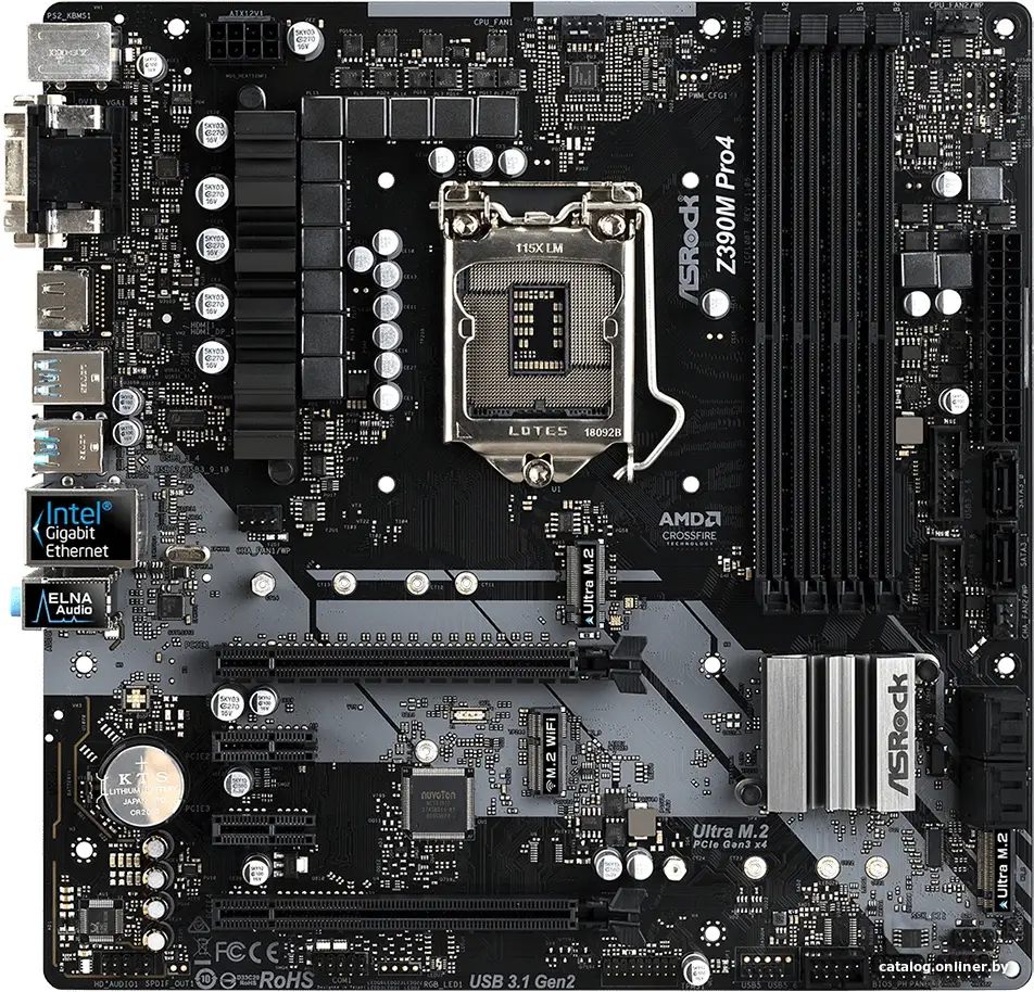 Купить Материнская плата ASRock Z390 Pro4, цена, опт и розница