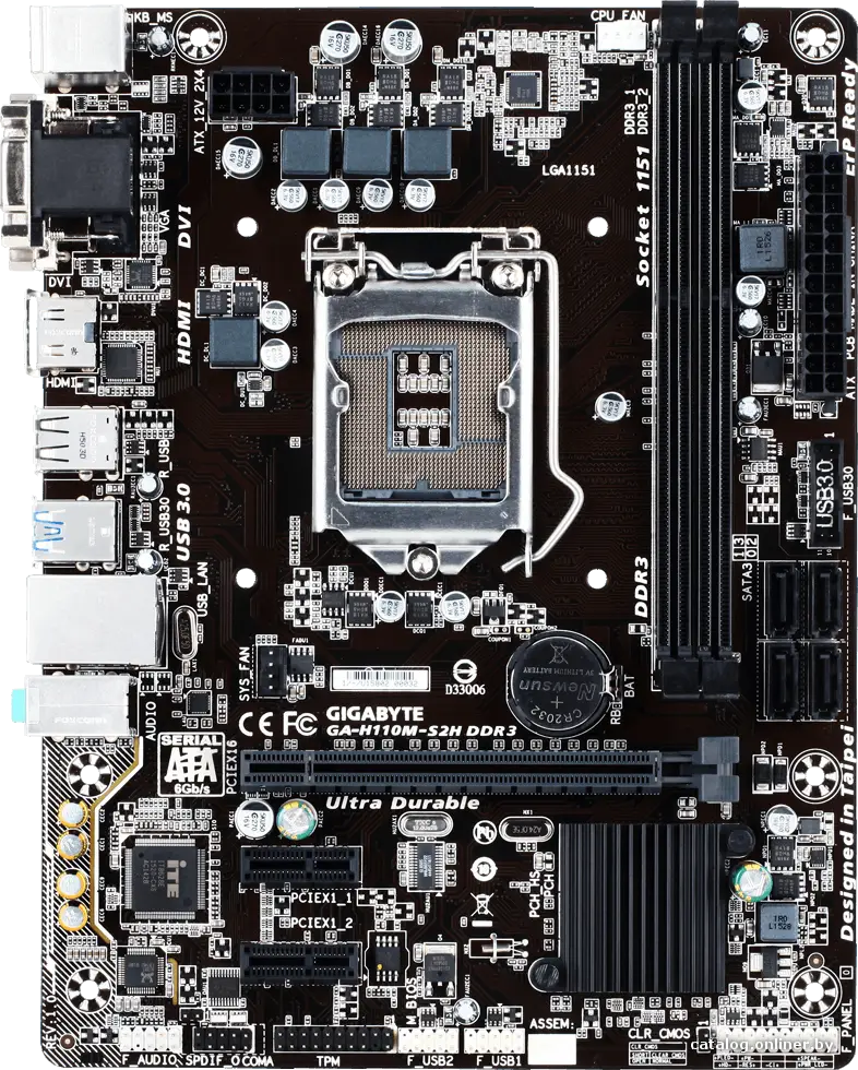 Купить Материнская плата Gigabyte GA-H110M-S2H (rev. 1.0), цена, опт и розница