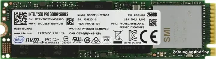 Накопитель SSD Intel Pro 6000p 256GB [SSDPEKKF256G7X1]