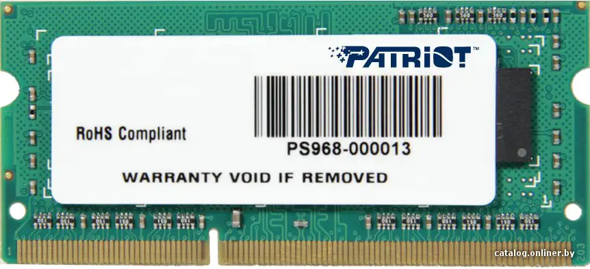 Купить Оперативная память Patriot Signature 4GB DDR3 PC3-10600 (PSD34G133381), цена, опт и розница