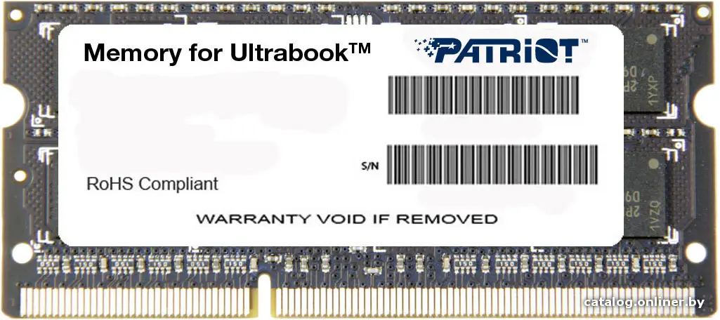 Оперативная память Patriot Memory for Ultrabook 4GB DDR3 SO-DIMM PC3-12800 (PSD34G1600L2S)