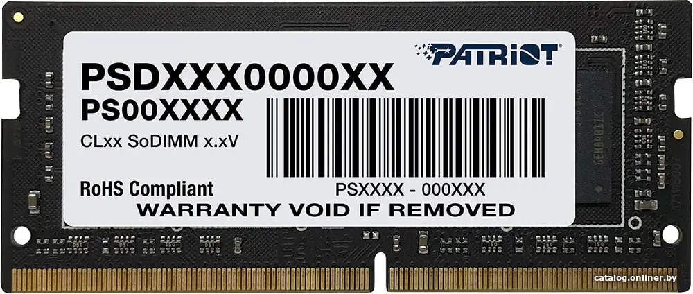 Купить Оперативная память Patriot Signature Line 4GB SODIMM DDR4 PC4-21300 PSD44G266681S, цена, опт и розница