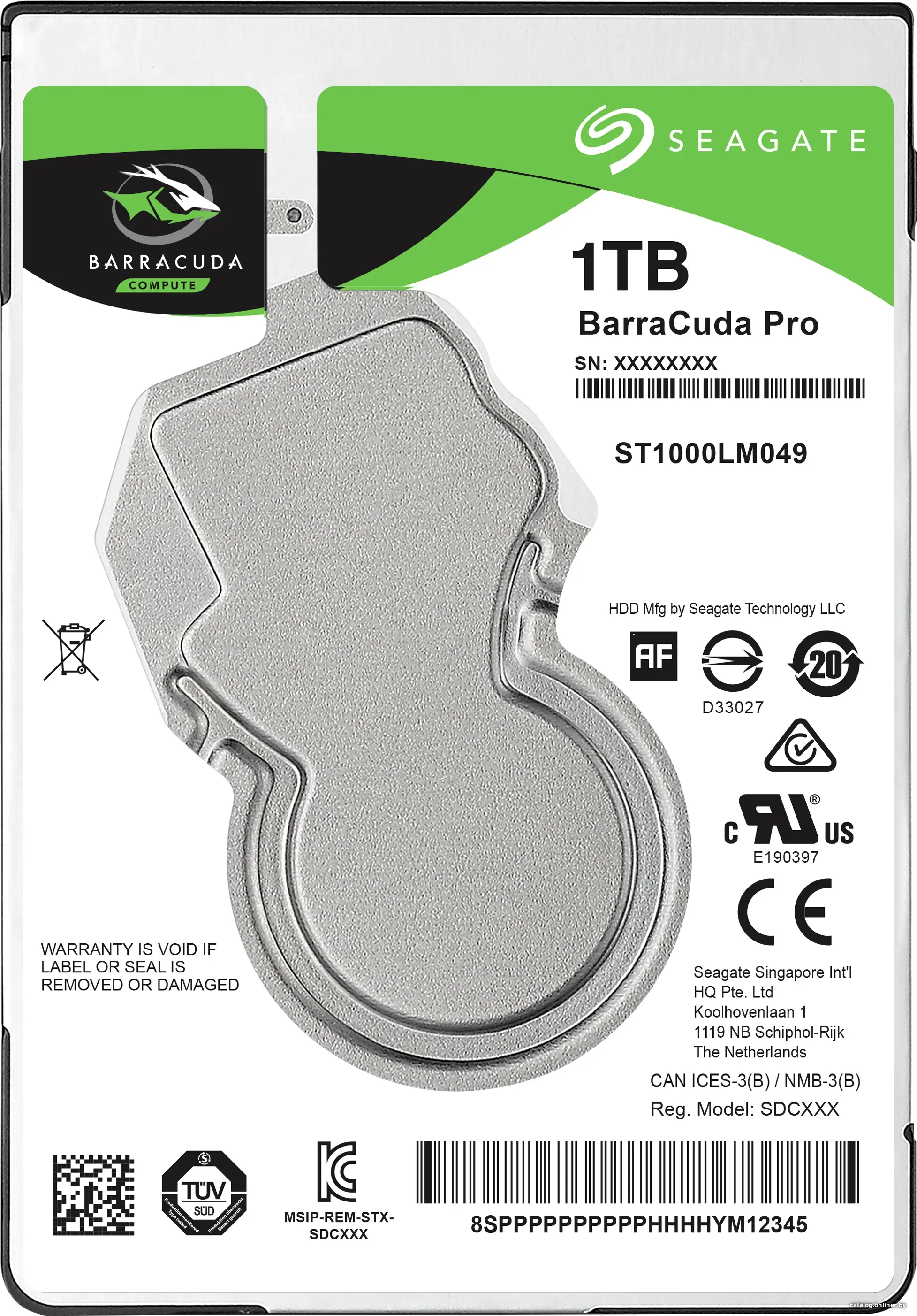 Жесткий диск для ноутбука HDD 1 Tb SATA 6Gb / s Seagate Barracuda Pro [ ST1000LM049 ] 2.5" 7200rpm 128Mb