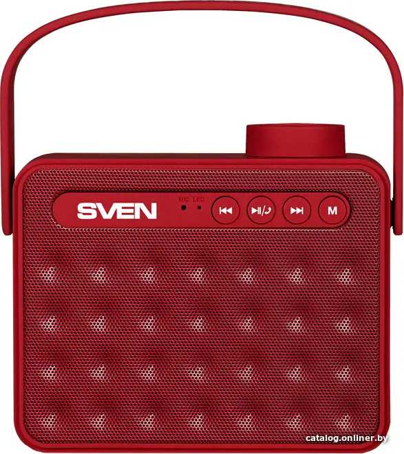 Колонка беспроводная SVEN [PS-72] Red (2x3W, Bluetooth, USB, microSD, FM, Li-Ion)