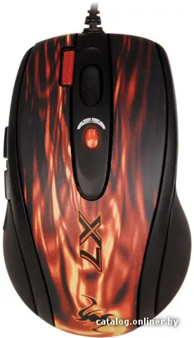 Мышь A4Tech Game Laser Mouse [XL-750BK] [Fiery Red] (3600dpi) (RTL) USB 7btn+Roll