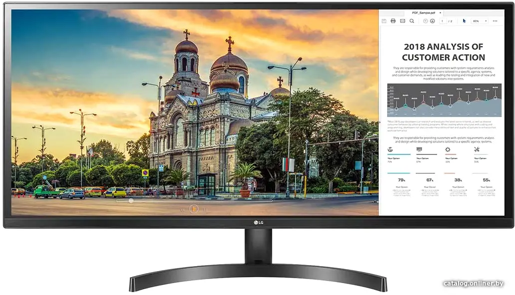 Монитор 34" LG 34WK500-P (LCD, Ultra Wide, 2560x1080, HDMI)