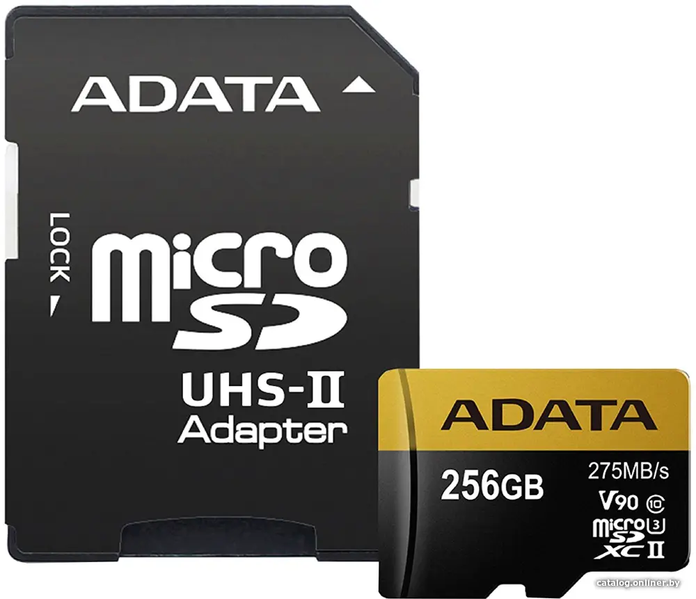 Купить Карта памяти A-Data microSDXC UHS-II 256GB + адаптер [AUSDX256GUII3CL10-CA1], цена, опт и розница