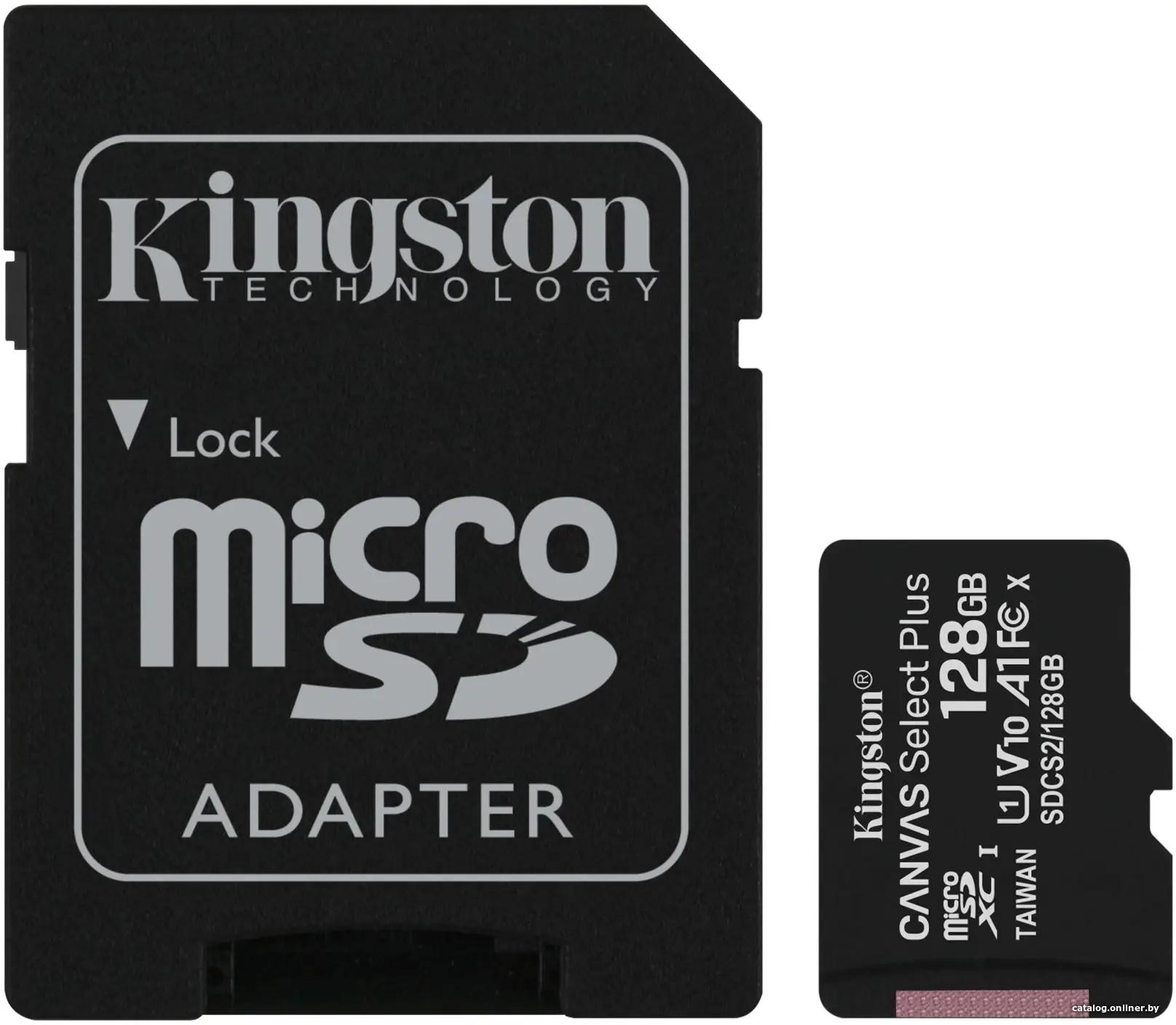 Карта памяти Kingston Canvas Select Plus 100R microSDHC Class10 UHS-I U1 V10 A1 128GB (SDCS2/128GB)