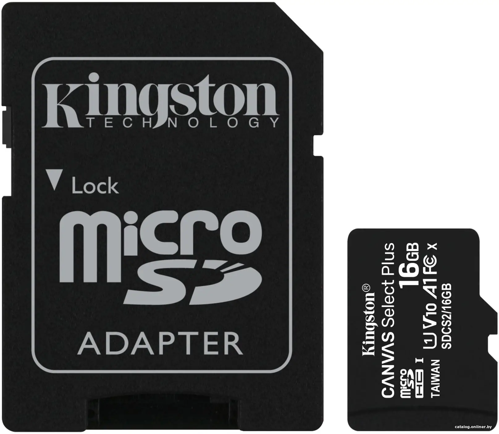 Карта памяти Kingston Canvas Select SDCS/16GB microSDHC 16GB (с адаптером)