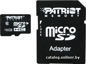 Купить Карта памяти Patriot microSDHC (Class 10) 16 Гб + адаптер (PSF16GMCSDHC10), цена, опт и розница