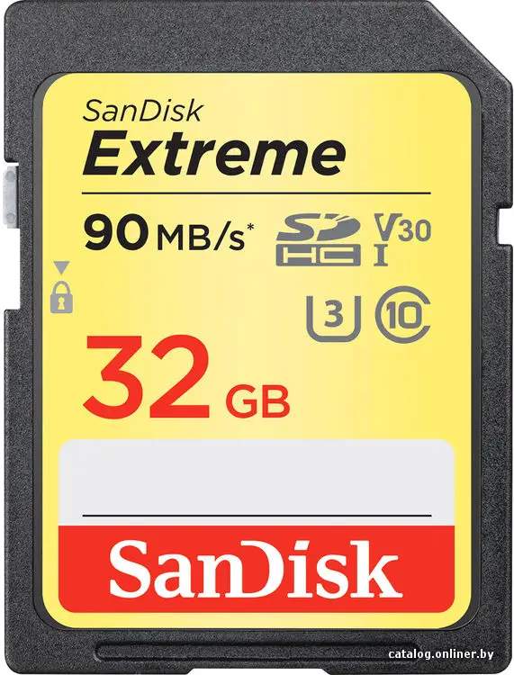 Карта памяти SanDisk Extreme V30 SDHC 32GB [SDSDXVE-032G-GNCIN]