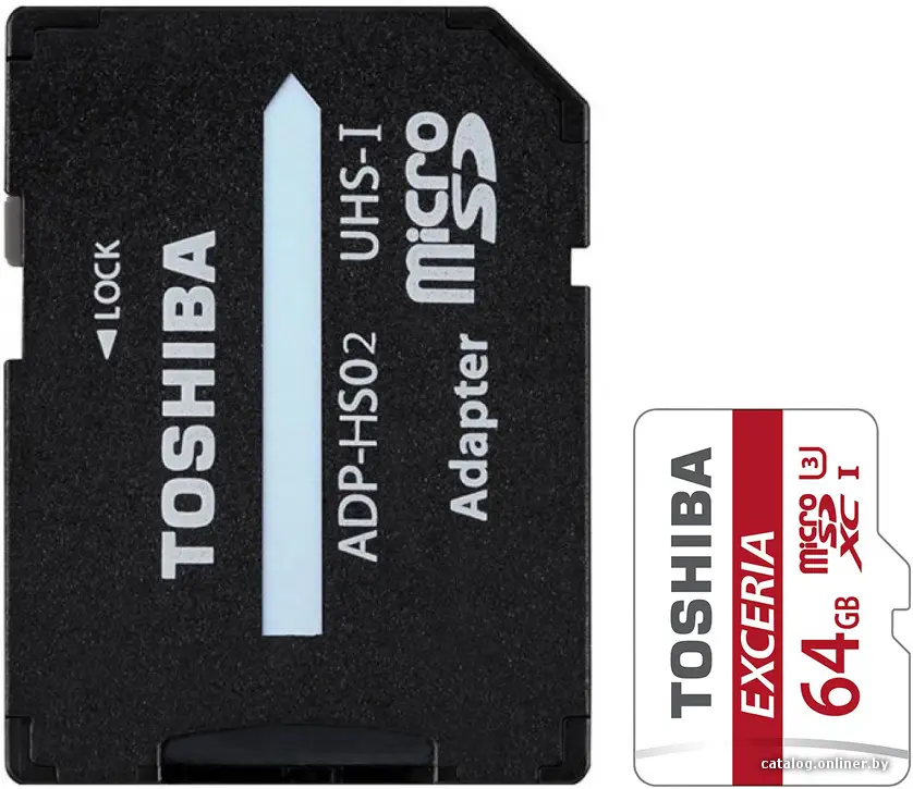 Карта памяти Toshiba EXCERIA microSDXC 64GB + адаптер [THN-M302R0640EA]