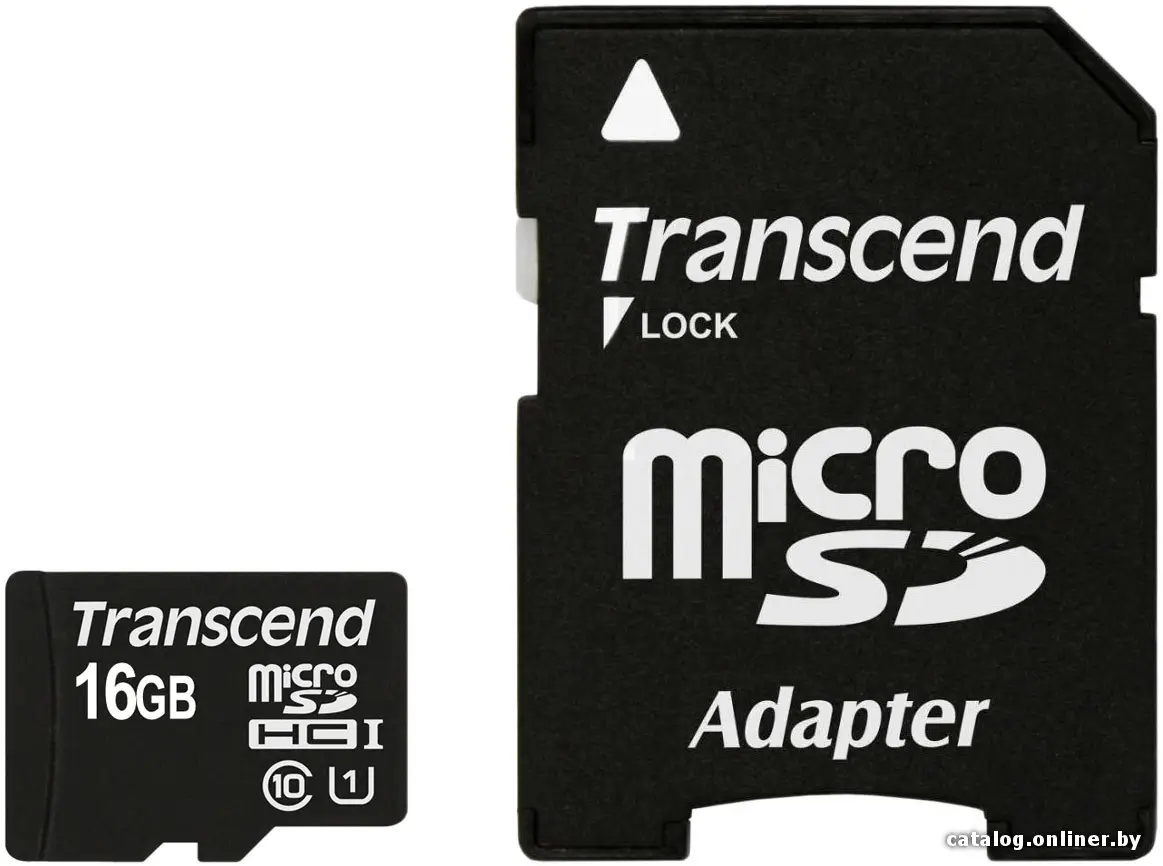 Карта памяти Transcend microSDHC Class 10 UHS-I 16GB + адаптер (TS16GUSDU1)