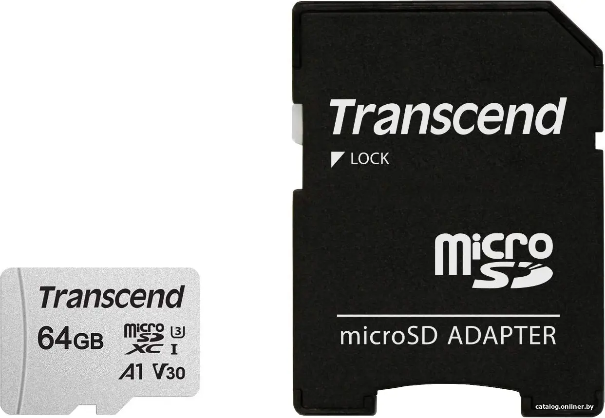 Купить Карта памяти Transcend microSDXC 300S 64GB + адаптер, цена, опт и розница