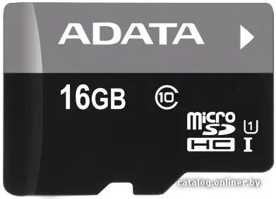 Накопитель microSDHC 16Gb Class 10 UHS-I ADATA [AUSDH16GUICL10-RA1] + SD Adapter