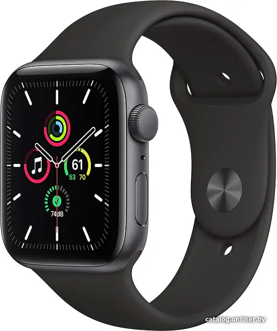 Купить Умные часы Apple Watch SE GPS, 44mm Space Gray Aluminium Case with Black Sport Band - Regular, цена, опт и розница