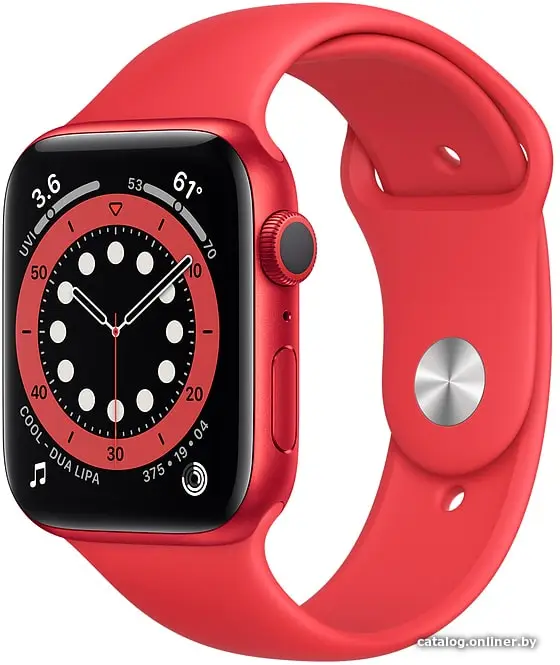 Умные часы Apple Watch Series 6 44 мм (алюминий красный/красный спортивный)