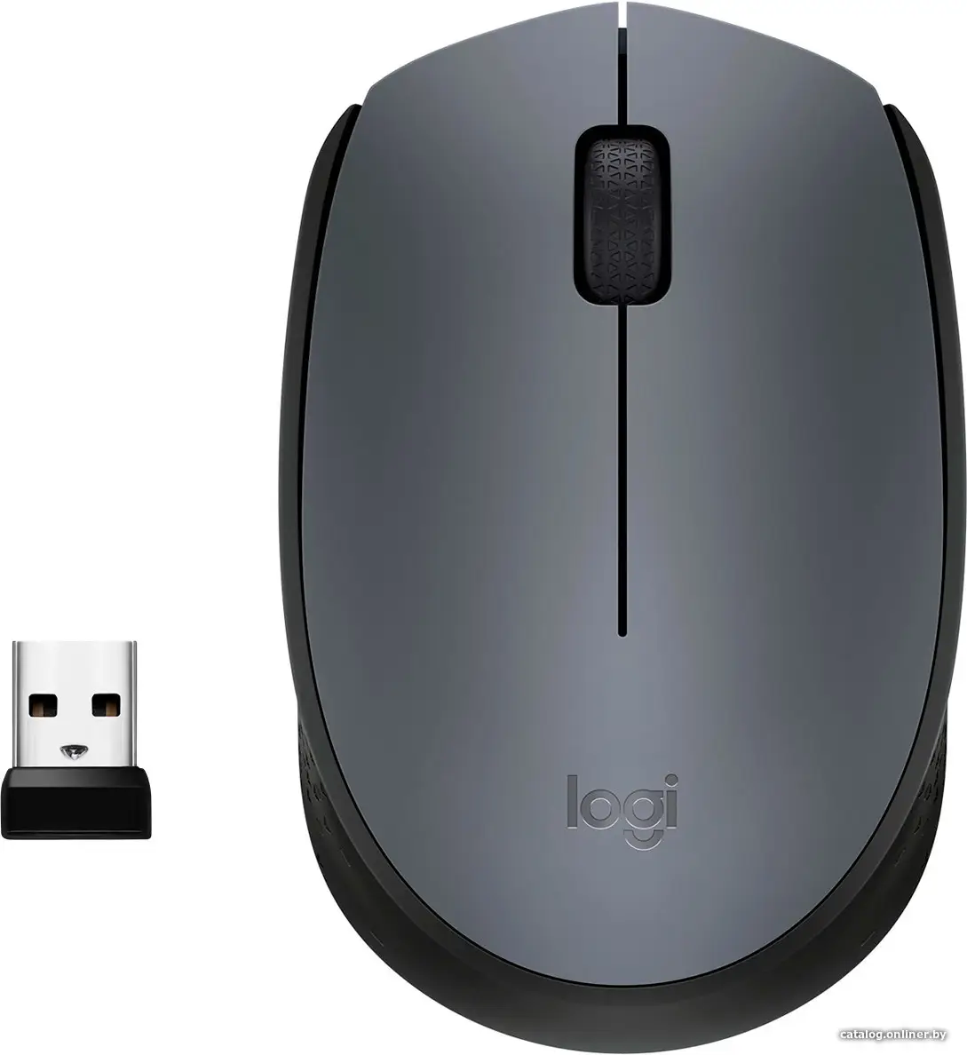 Мышь Logitech [M170 Wireless Mouse] Gray (RTL) USB 3btn+Roll [910-004642]