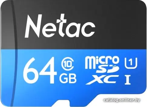 Micro SD 64 Gb Netac P500 Standard (NT02P500STN-064G-R) microSDHC Class10 UHS-I U1 microSD- SD Adapter