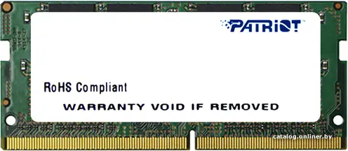 Купить Оперативная память Patriot 4GB DDR4 SO-DIMM PC4-17000 [PSD44G213381S], цена, опт и розница