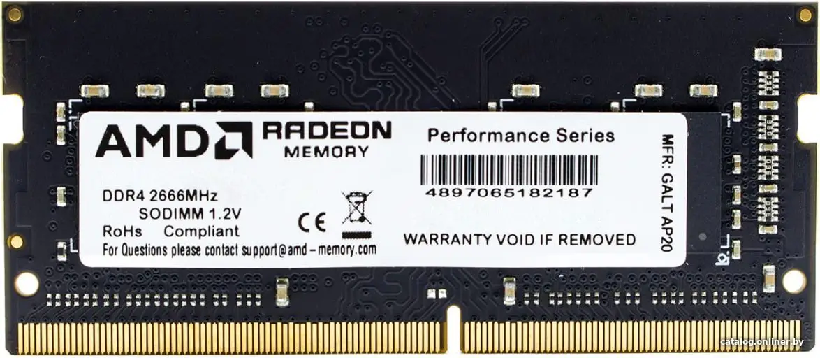 Купить Оперативная память AMD Radeon R7 Performance 4GB DDR4 SODIMM PC4-21300 R744G2606S1S-U, цена, опт и розница