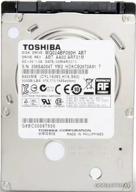 Гибридный жесткий диск Toshiba 500GB [MQ02ABF050H] (id1020584)