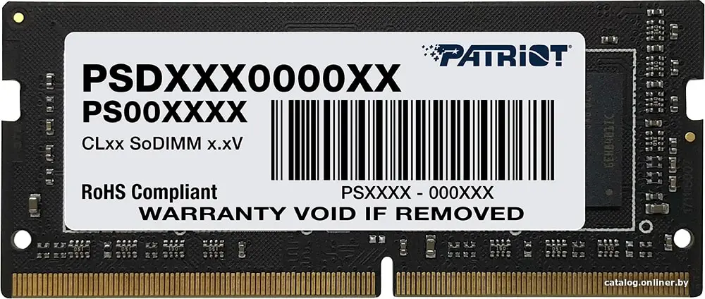 Купить Оперативная память Patriot Signature Line 16GB DDR4 SODIMM PC4-25600 PSD416G320081S, цена, опт и розница