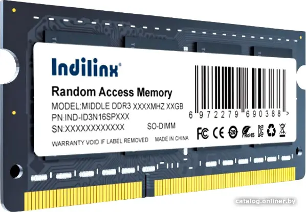 Оперативная память Indilinx 8ГБ DDR3 SODIMM 1600 МГц IND-ID3N16SP08X (id1022398)