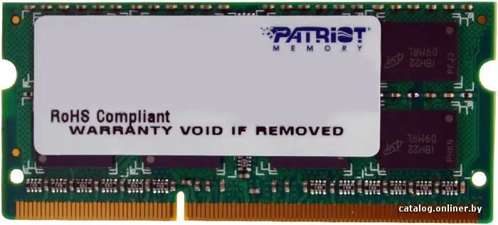 Купить Оперативная память Patriot Signature 4GB DDR3 SO-DIMM PC3-10600 (PSD34G13332S), цена, опт и розница