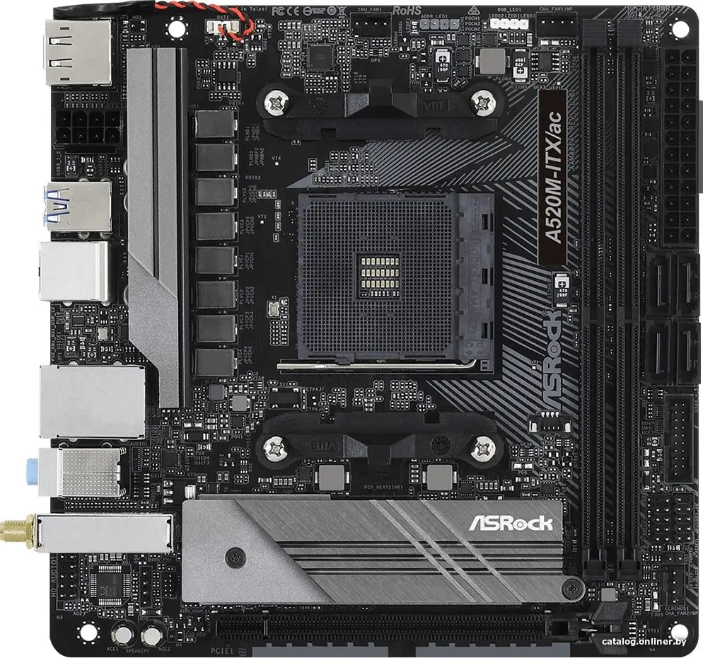 Купить Материнская плата ASRock A520M-ITX/ac, цена, опт и розница