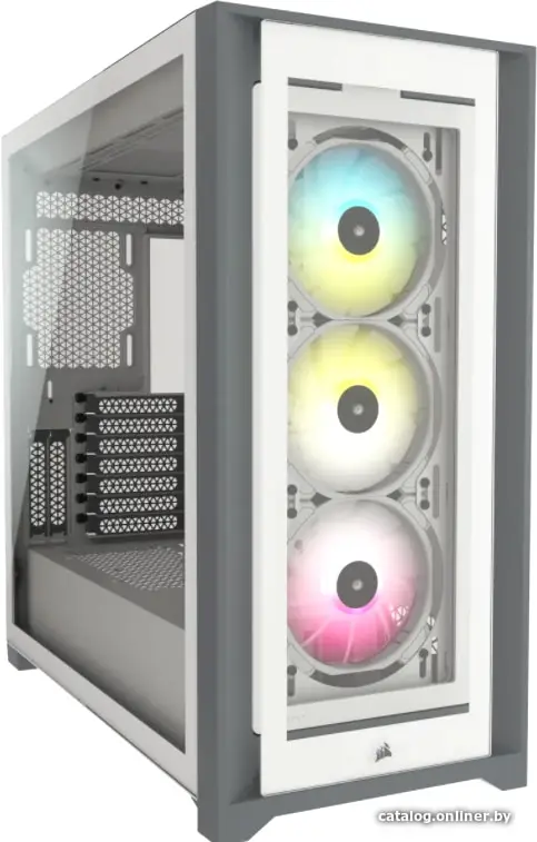 Купить Corsair iCUE 5000X RGB Tempered Glass Mid-Tower Smart Case, White, EAN:0840006627531, цена, опт и розница