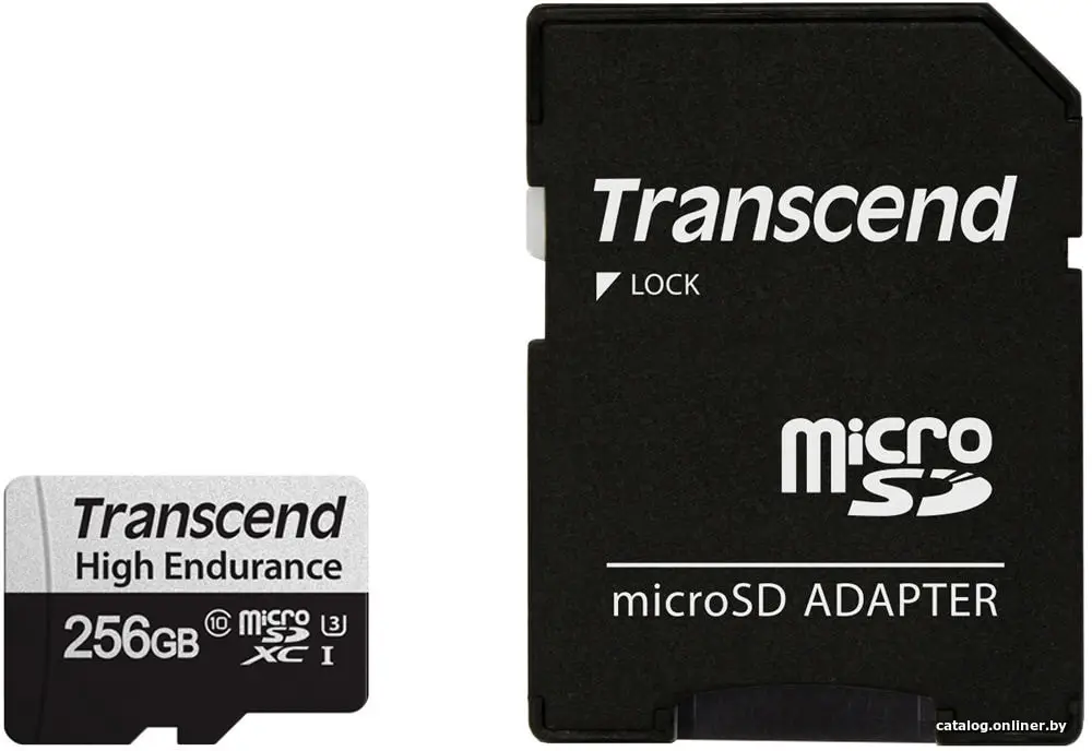 Купить Transcend 256GB microSD w/ adapter U1/ U3 , High Endurance,  100/45  EAN: 760557850793, S, цена, опт и розница