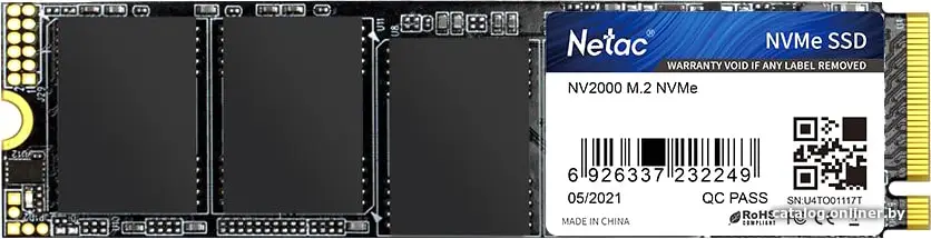Купить Netac NV2000 PCIe 3 x4 M.2 2280 NVMe 3D NAND SSD 1TB, R/W up to 2500/2100MB/s, EAN: 6926337232249, S, цена, опт и розница